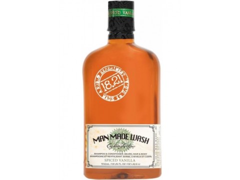 Daugiafunkcė priemonė vyrams 3 in 1: stiprinamasis šampūnas, kondicionierius ir kūno prausiklis viename 18.21 Man Made Wash Spiced Vanilla WSH18SV, 532 ml